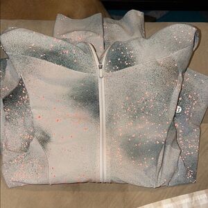 Gray and Pink Speckled Zip-Up Jacket Lululemon Mist Over Windbreaker Jacket